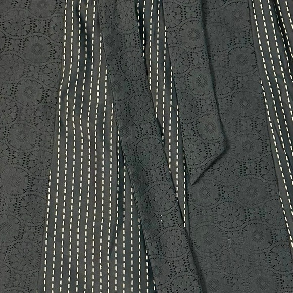 Vintage 70s Tumbleweeds Witchy Maxi Skirt Black Lace Velveteen Medium Edwardian - Picture 13 of 16